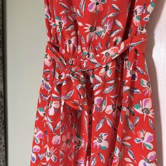 Gap Floral Print Cinch Waist Dress - Blaze - Picture 5 of 15